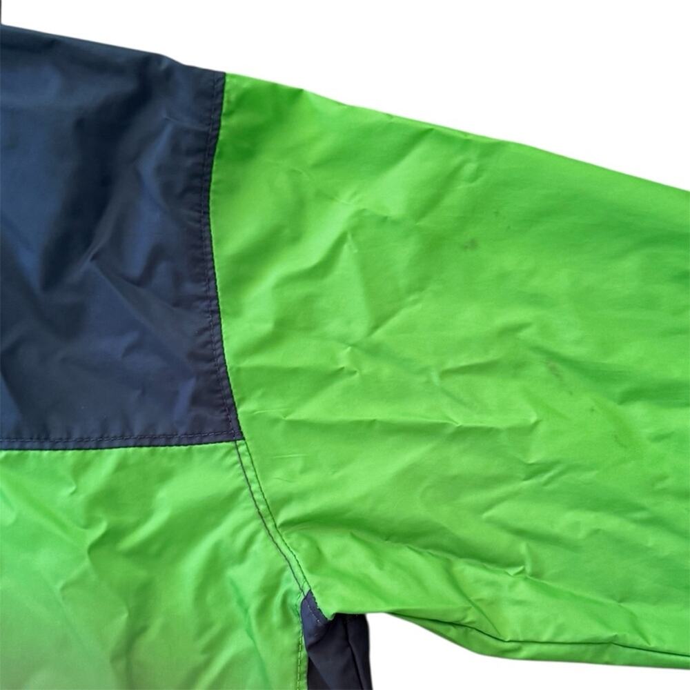 Columbia Kids’ Lime Green Charcoal Hooded Lightweight Jacket Wind Rain L 14/16 - Picture 7 of 9